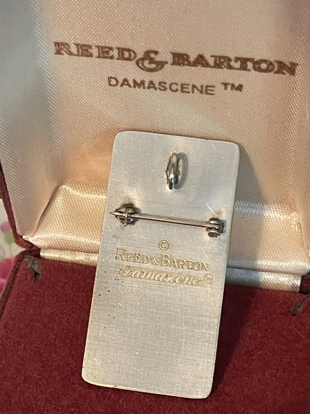 Vintage Reed & Barton Damascene Butterfly Pendant Brooch In Original Box - Picture 7 of 7